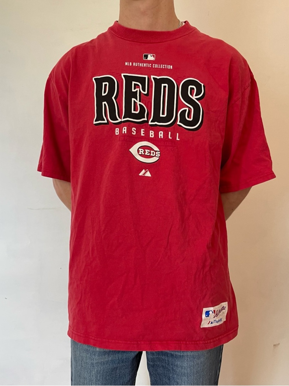 Majestic Reds Baseball Graphic Tee - Red